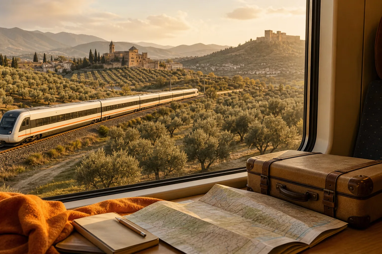 Southern Spain itinerary route from Seville to Córdoba and Granada by train