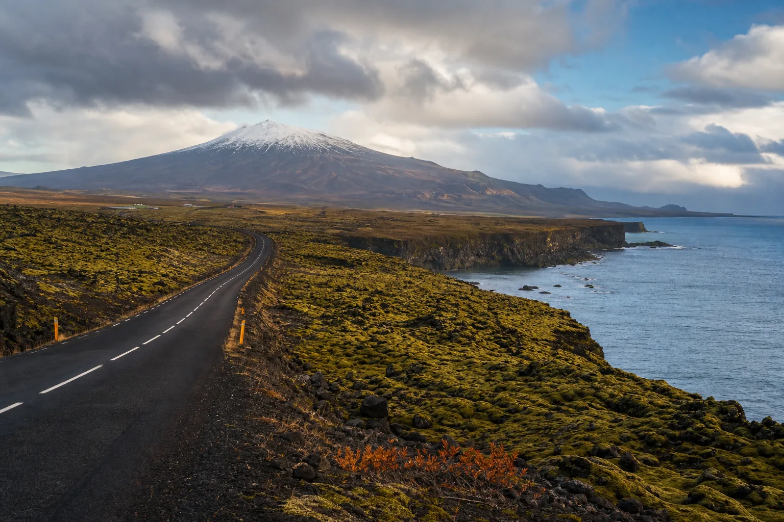 Snæfellsnes Peninsula road near Reykjavík on an Iceland Ring Road itinerary