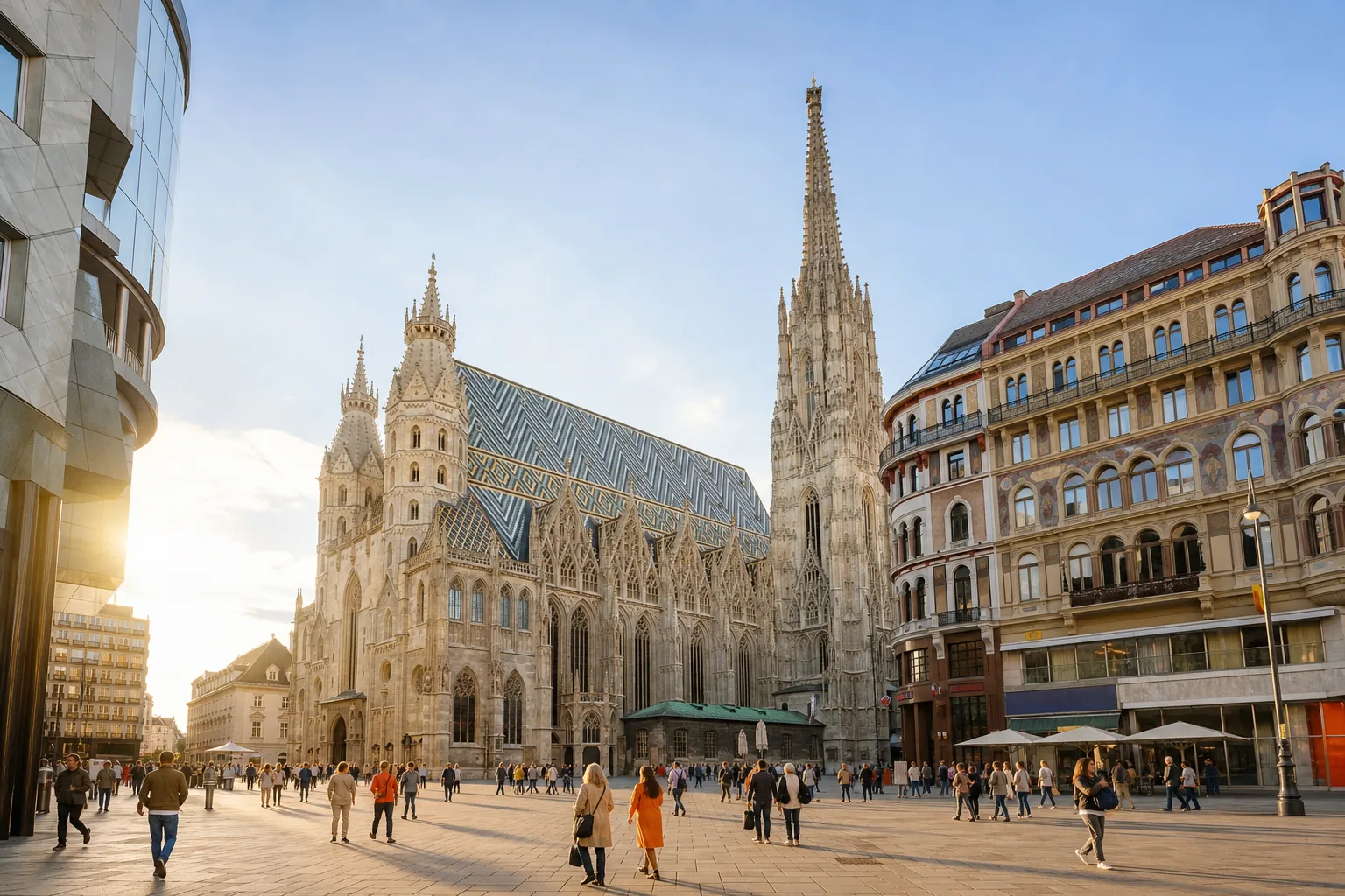 Stephansdom and Stephansplatz in Vienna historic center