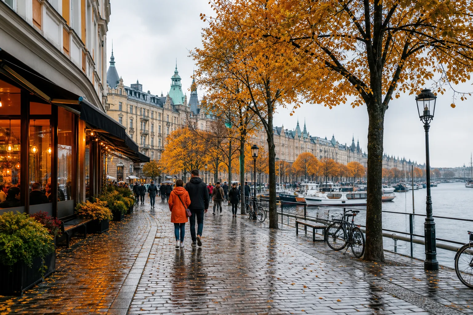 Copenhagen and Stockholm city travel in October with fall weather