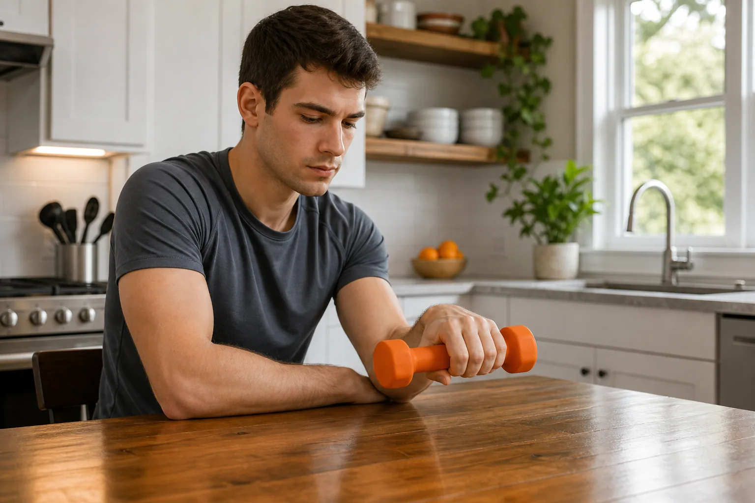 forearm strengthening exercise with dumbbell for elbow rehab