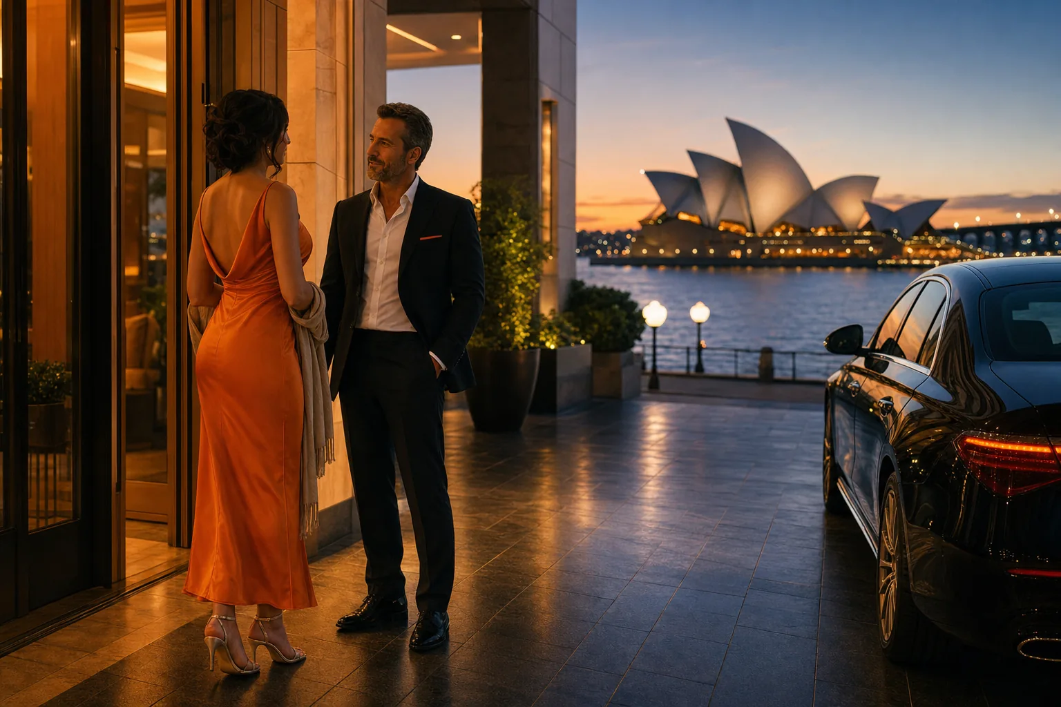 Luxury adult companion meeting near Sydney Harbour and Opera House