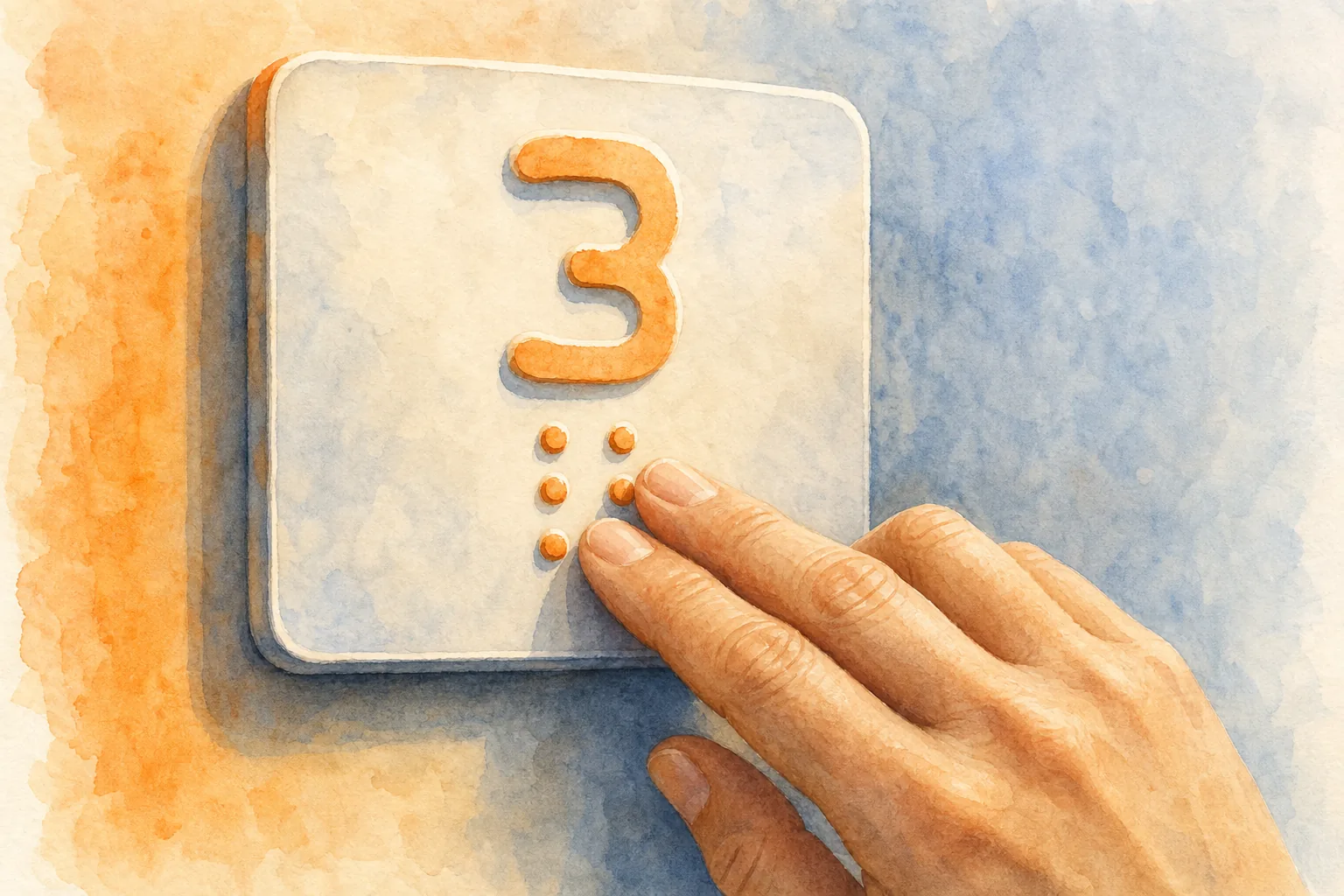 Signo de número en braille, tactile sign for numbers