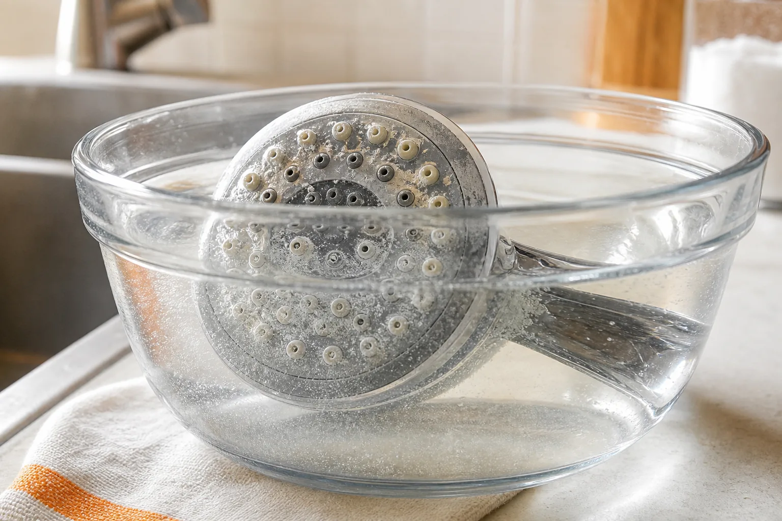 cleaning showerhead mineral buildup