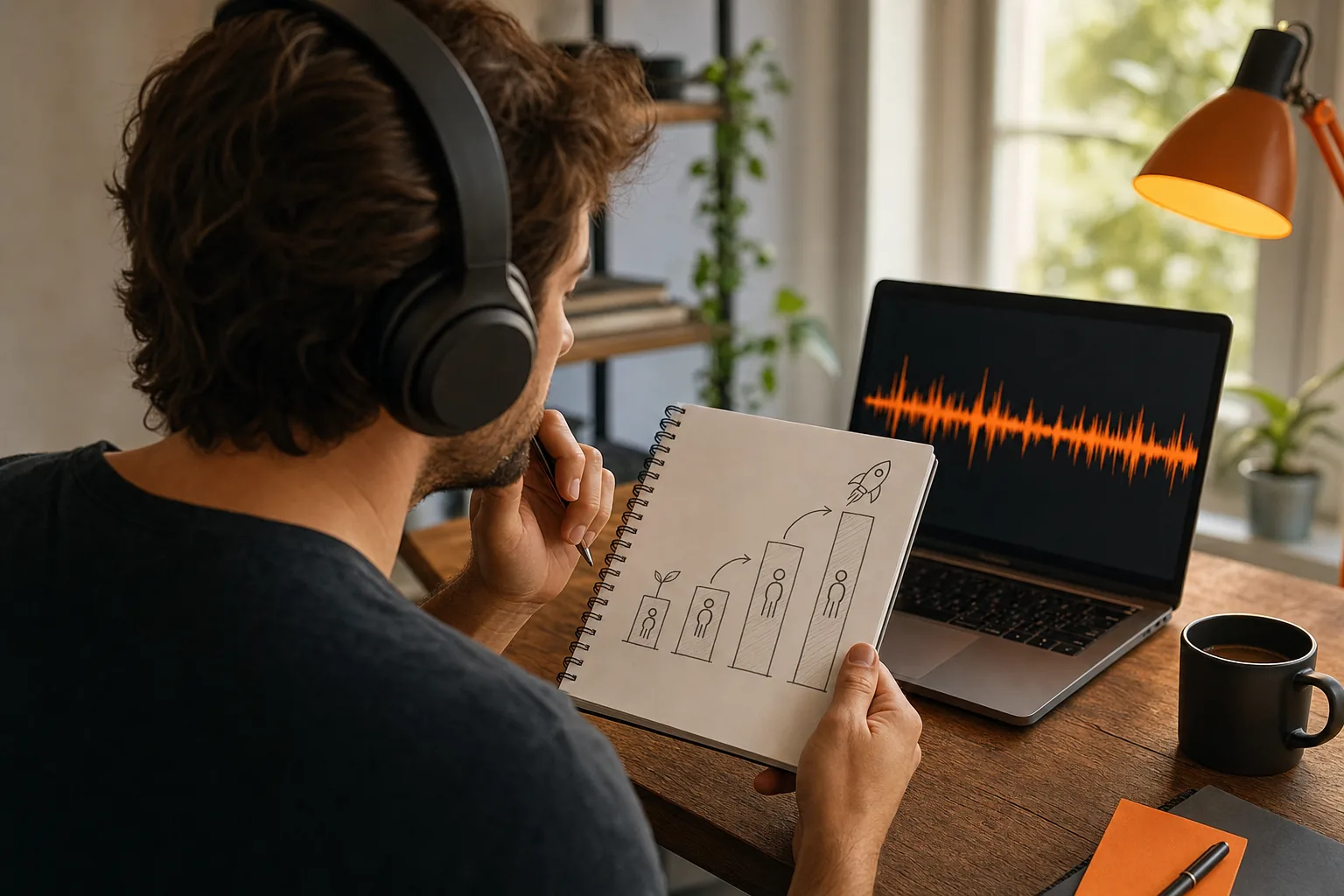 SaaS founder choosing startup podcast episodes by revenue stage