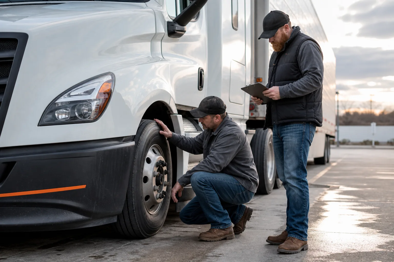 Team driving safety preparation on the road