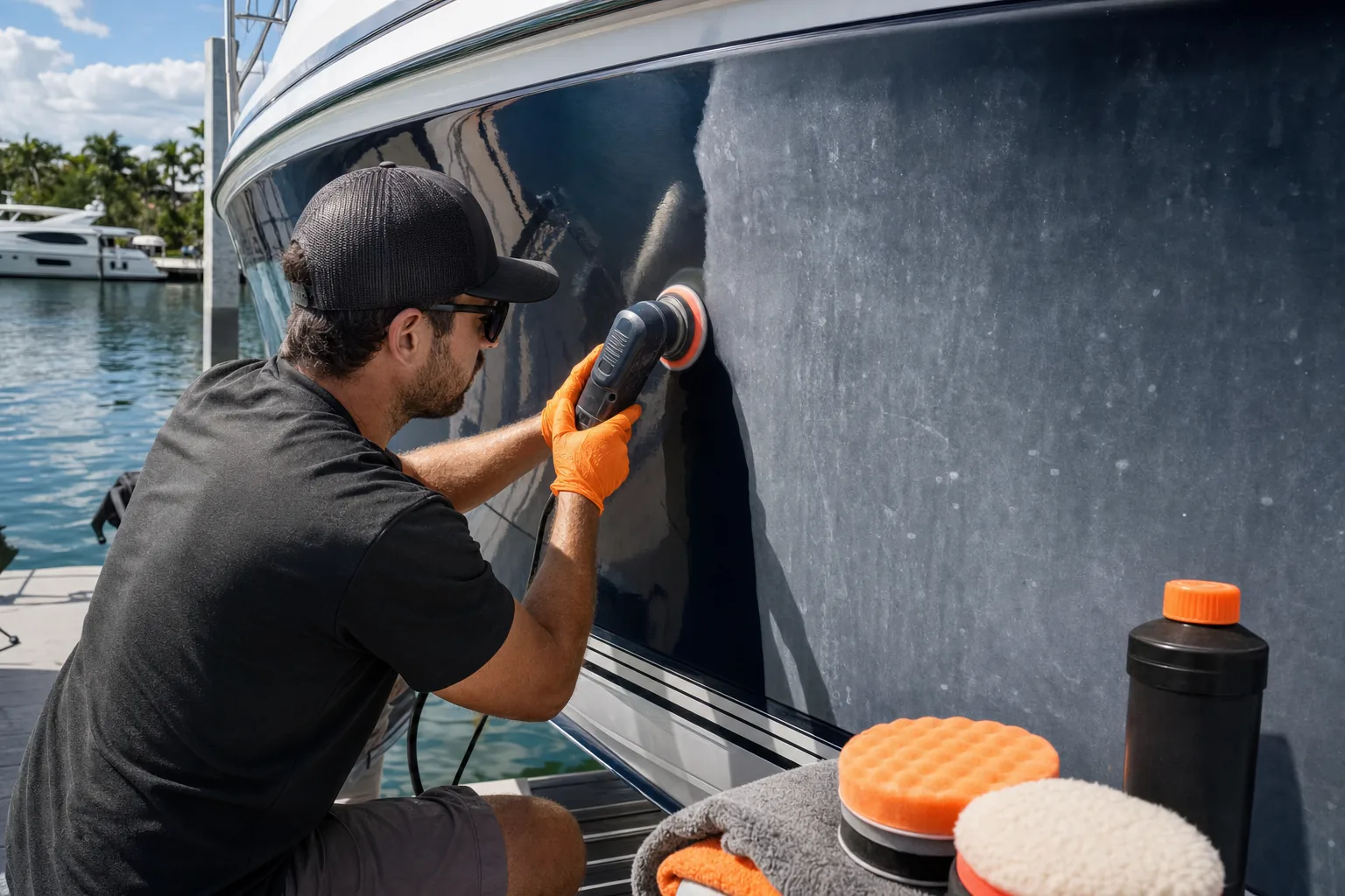 Boat gel coat correction, ceramic protection, and access factors that affect boat detailing prices.