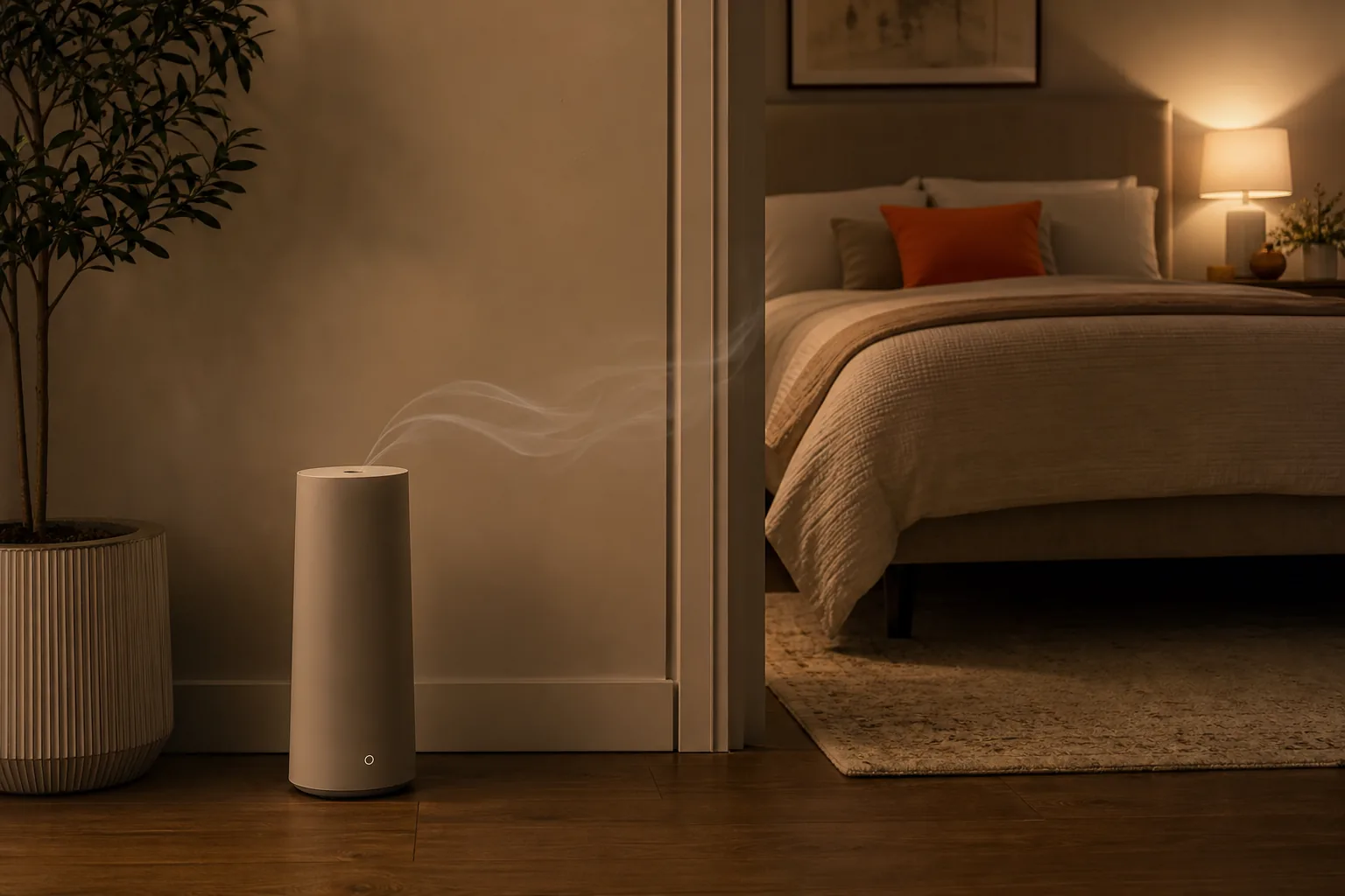 Heat-free cold-air diffuser placement for controlled bedroom scenting