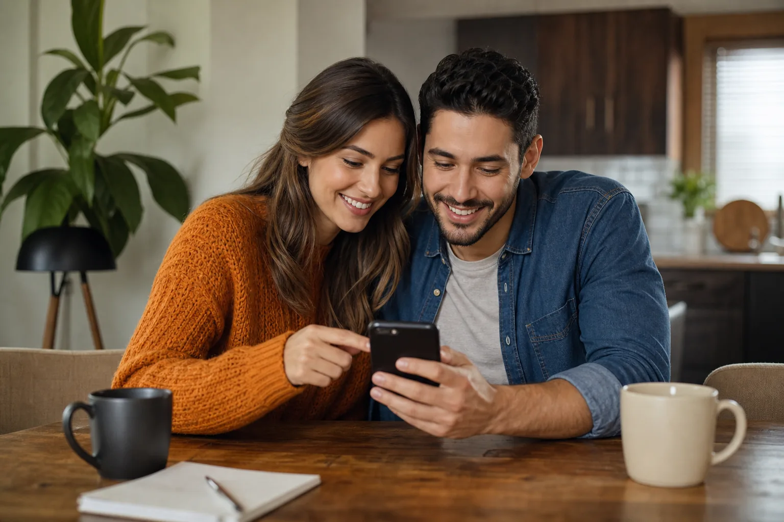 Couple reviewing calendar for transparency and trust rebuilding