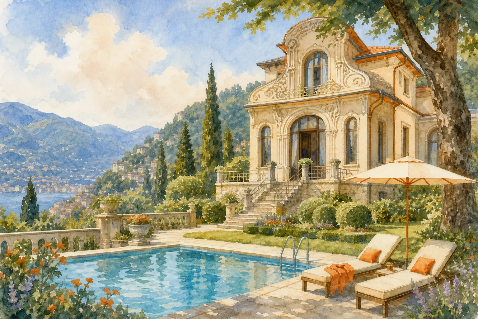 Villino Rubini estate illustration