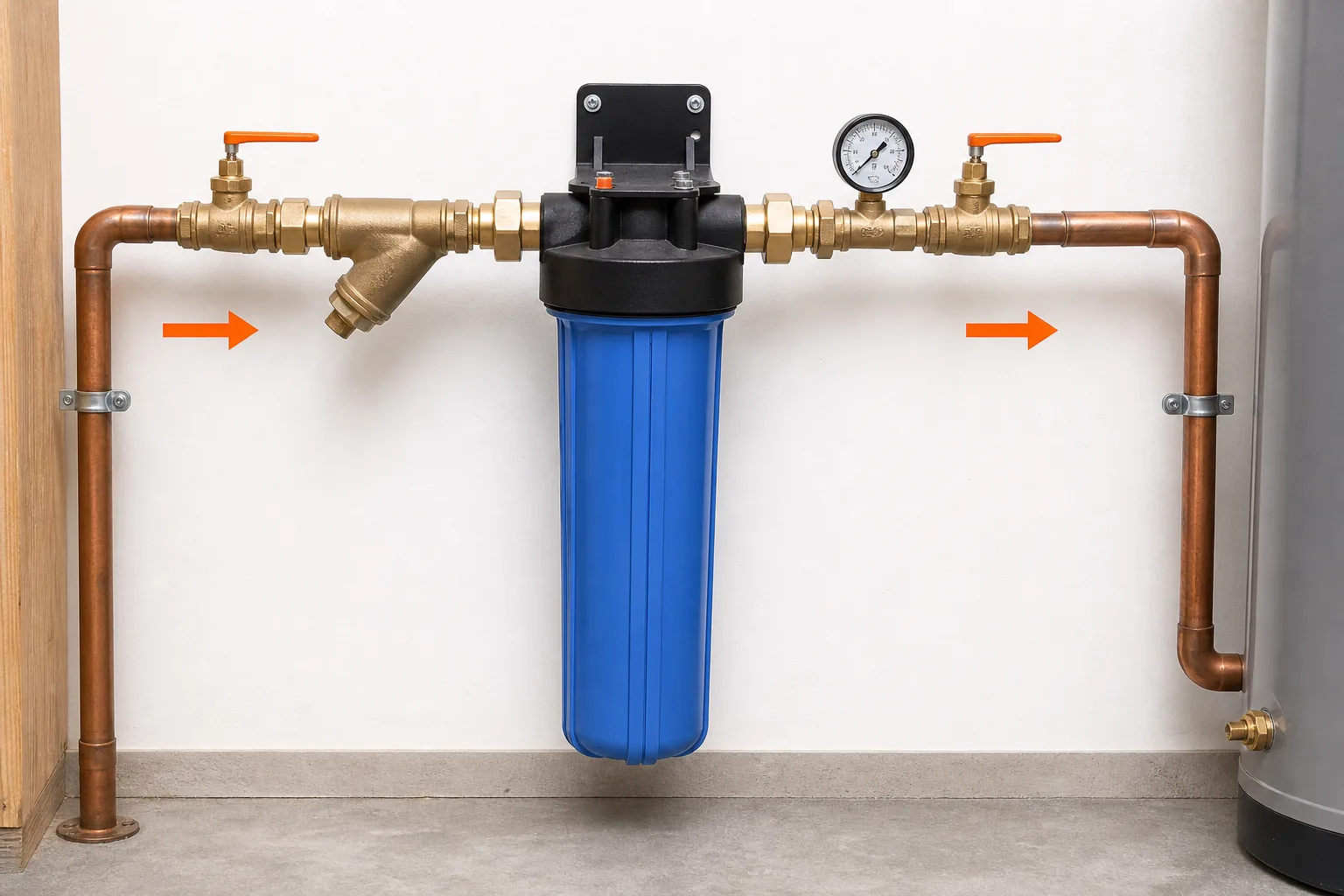 Whole house water filter installation diagram
