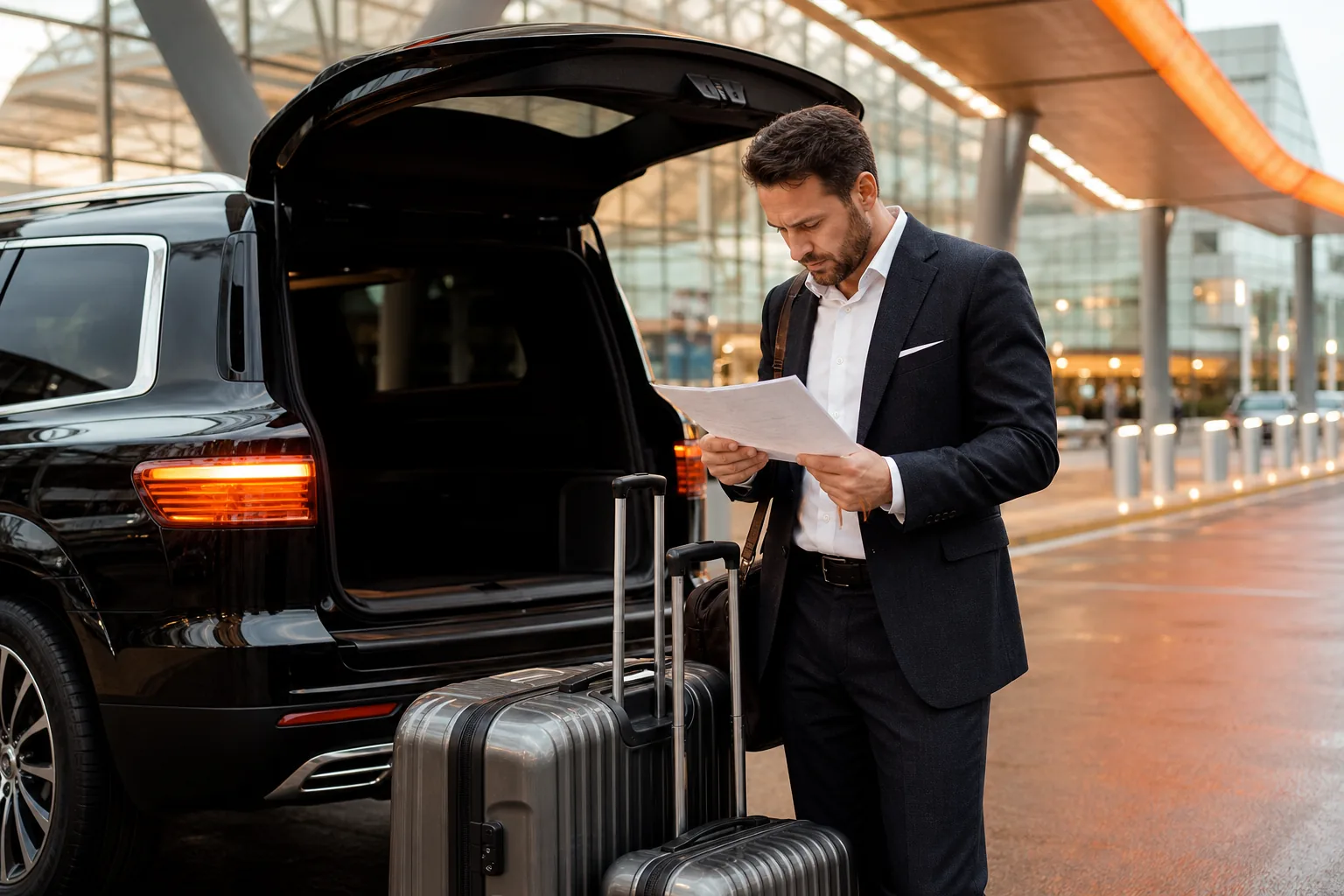 planning MSP airport transportation with luggage and flight details