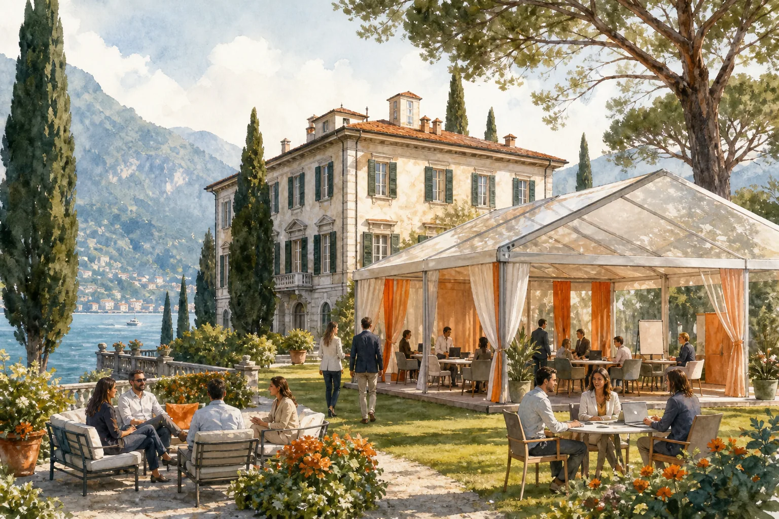 Corporate retreat estate rental with concierge Lake Como