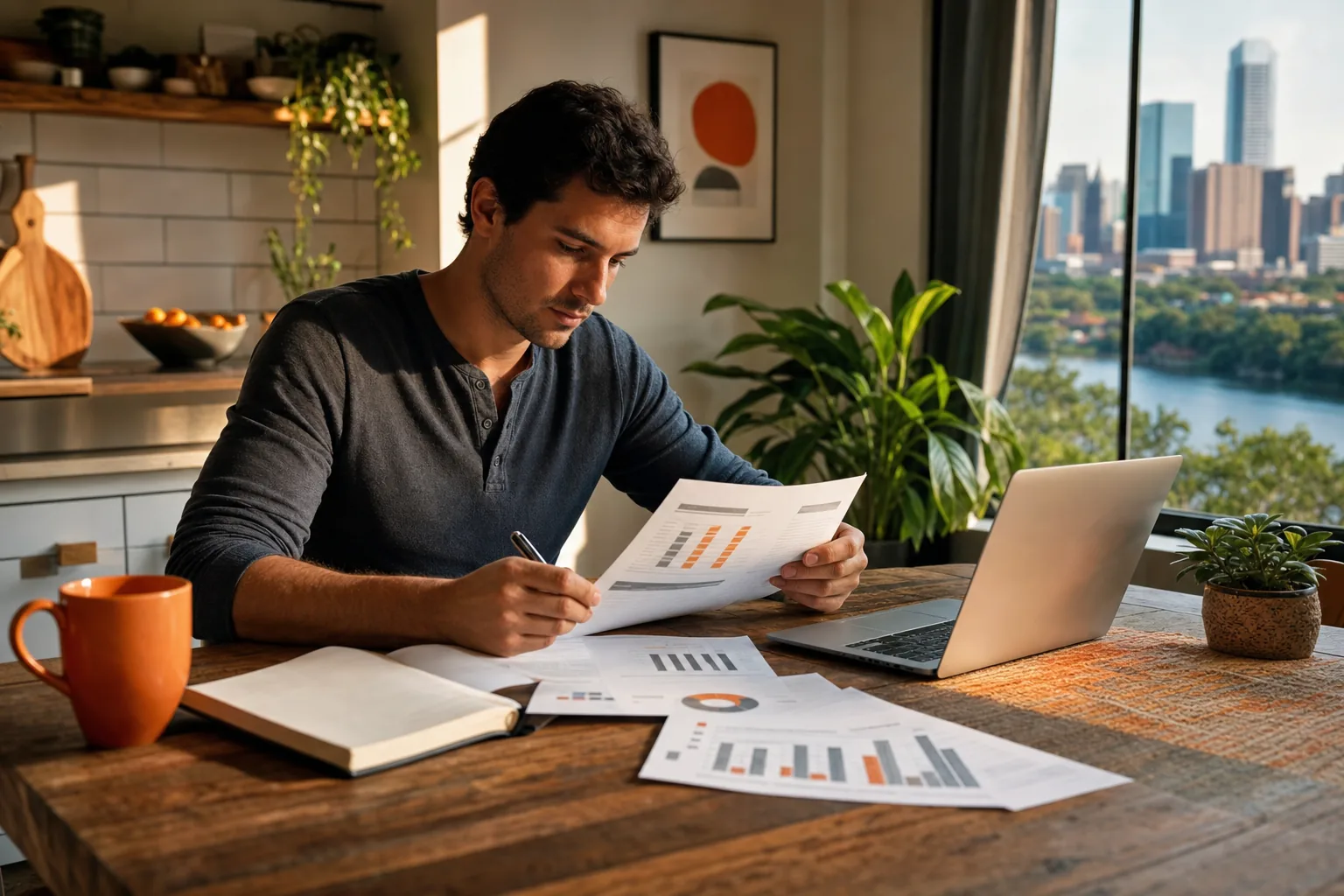 Austin homebuyer comparing mortgage loan programs and down-payment requirements.