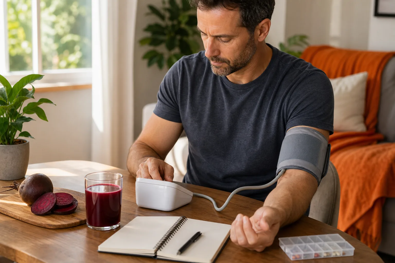Checking blood pressure and safety when using beetroot extract