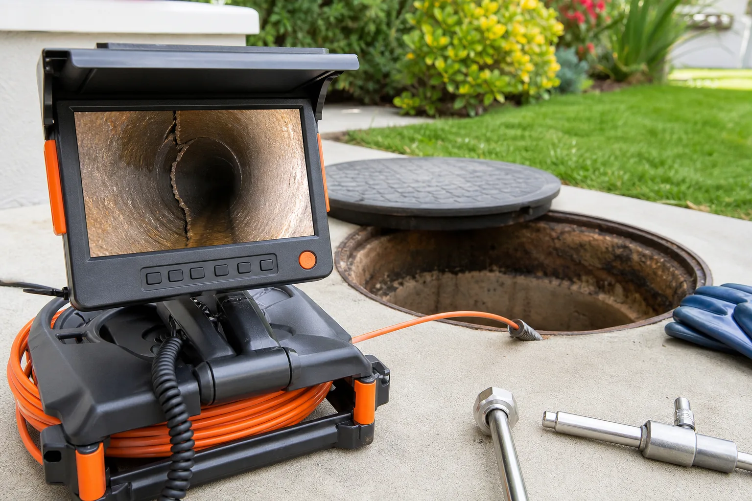 sewer camera inspection before trenchless pipe repair