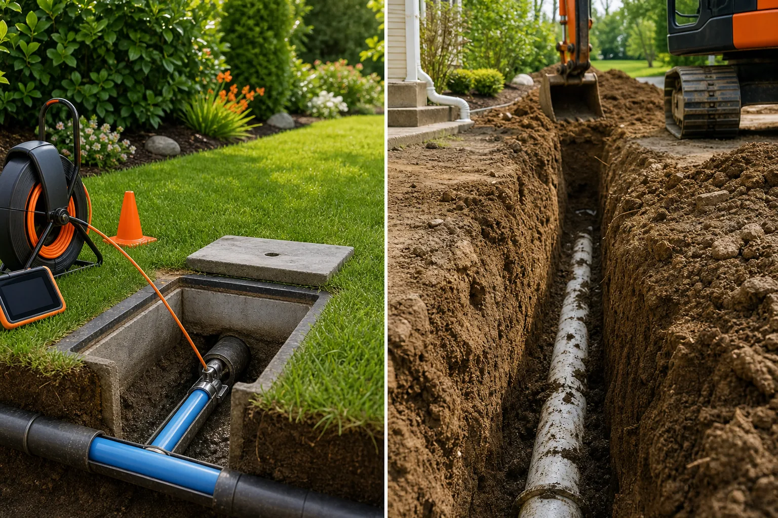 trenchless pipe repair cost and landscape disruption comparison