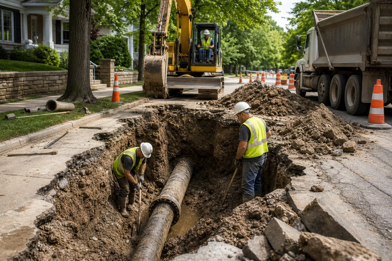 Traditional Trenching Repair: visual reference for 2. Traditional Trenching Repair , Conventional digging methods