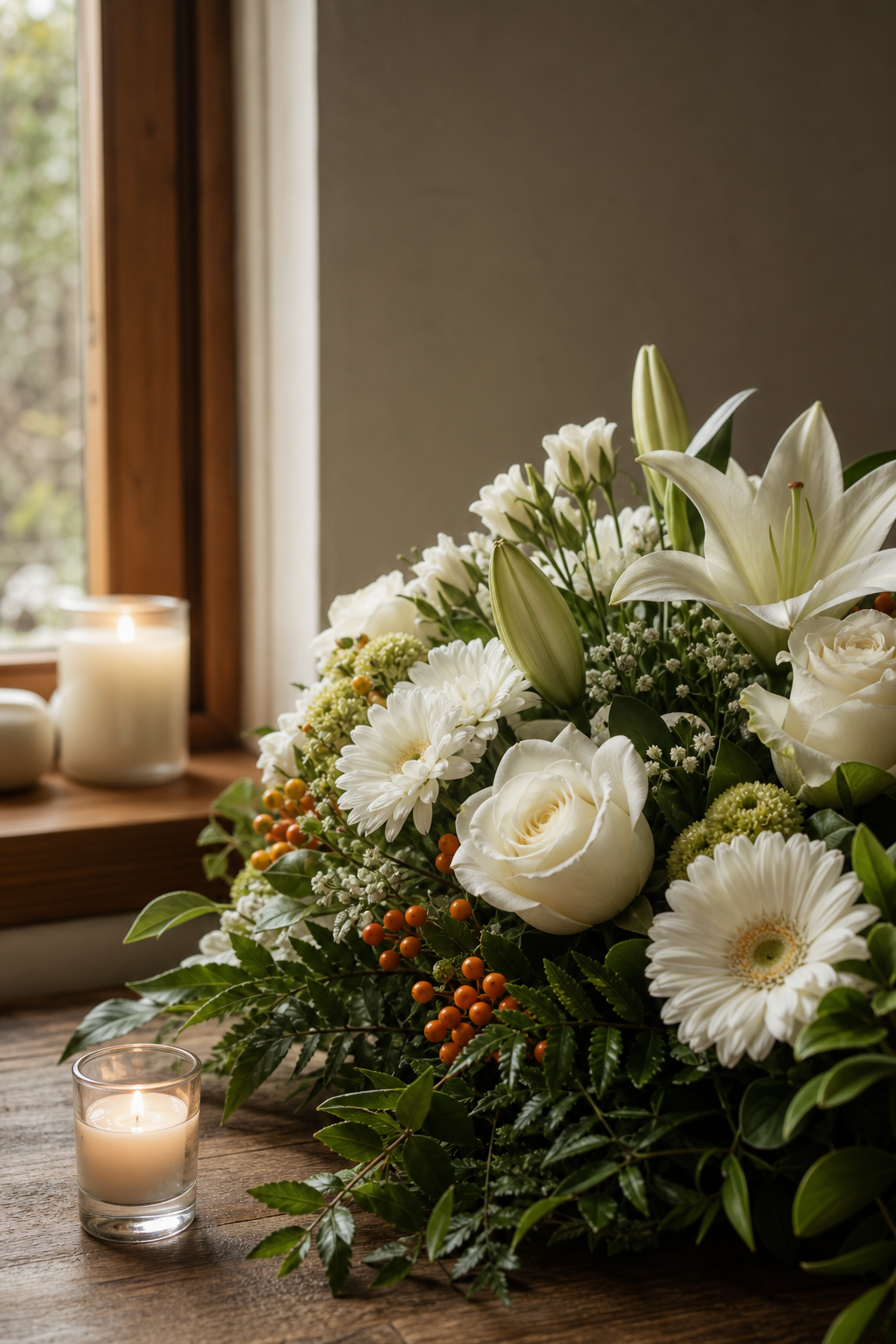 A photorealistic image related to bereavement-flowers-uk. Alt: bereavement-flowers-uk