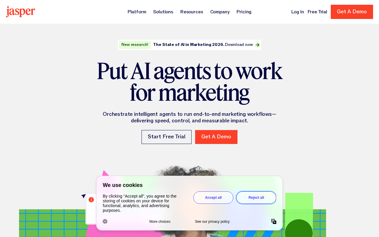 Jasper AI homepage screenshot
