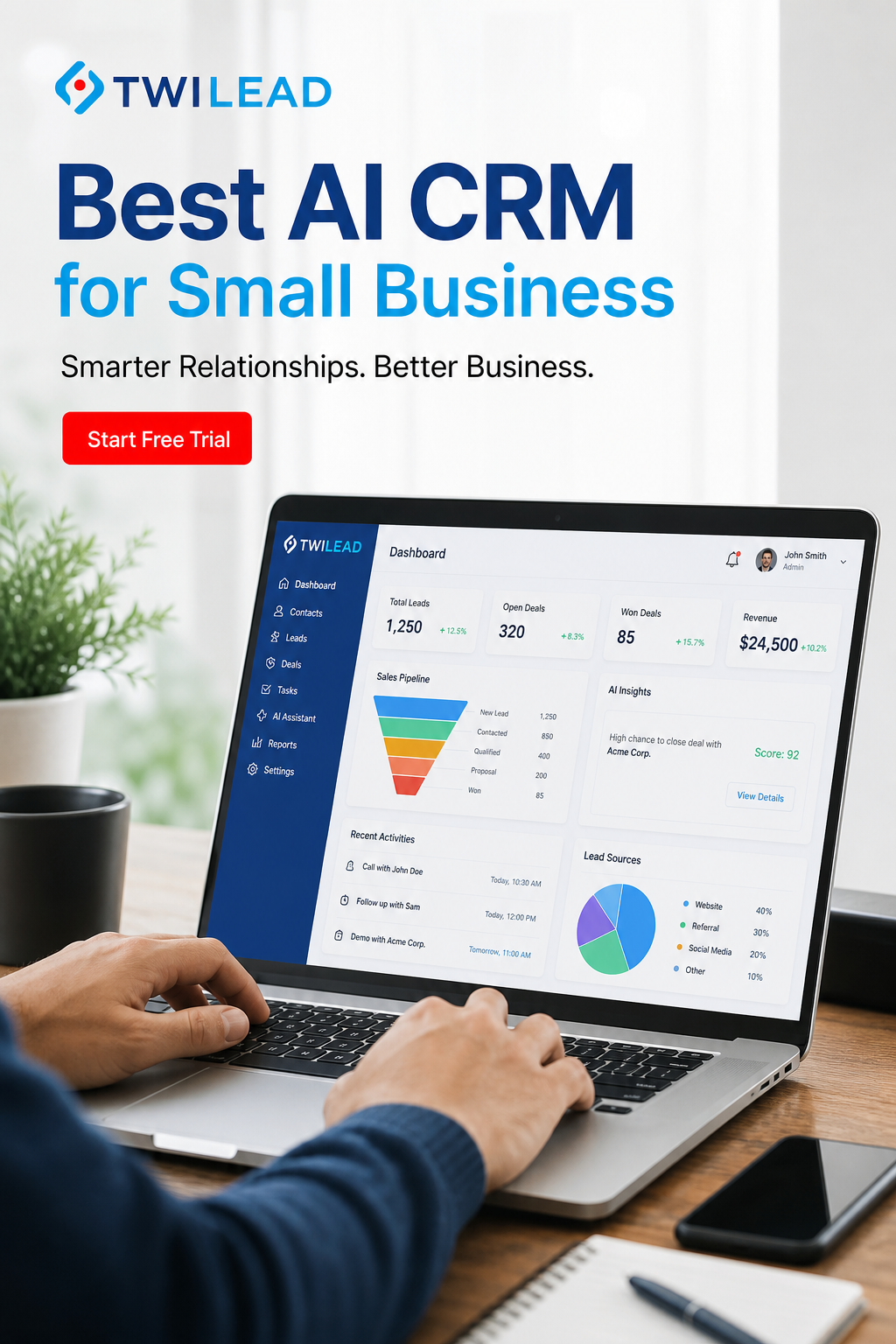 A photorealistic image related to best-ai-crm-for-small-business. Alt: best-ai-crm-for-small-business