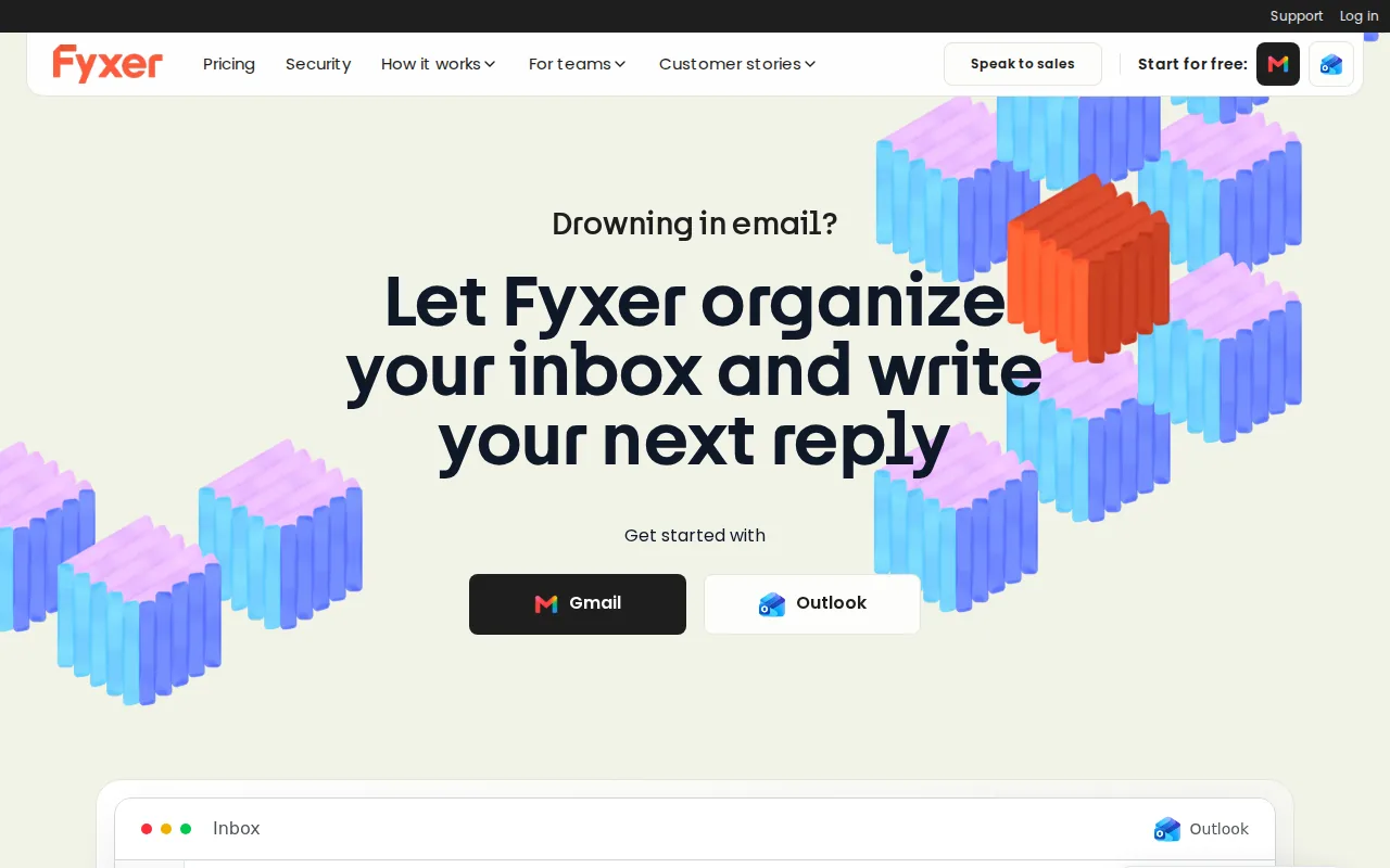 Screenshot of the Fyxer website