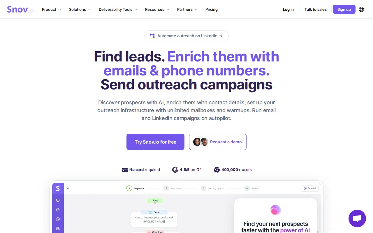 Snov.io: best modular multichannel outreach stack: visual reference for 5. Snov.io: best modular multichannel outreach stack