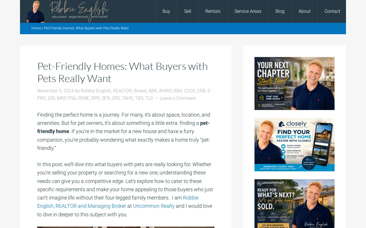 Robbie English: visual reference for 1. Robbie English, REALTOR, Broker