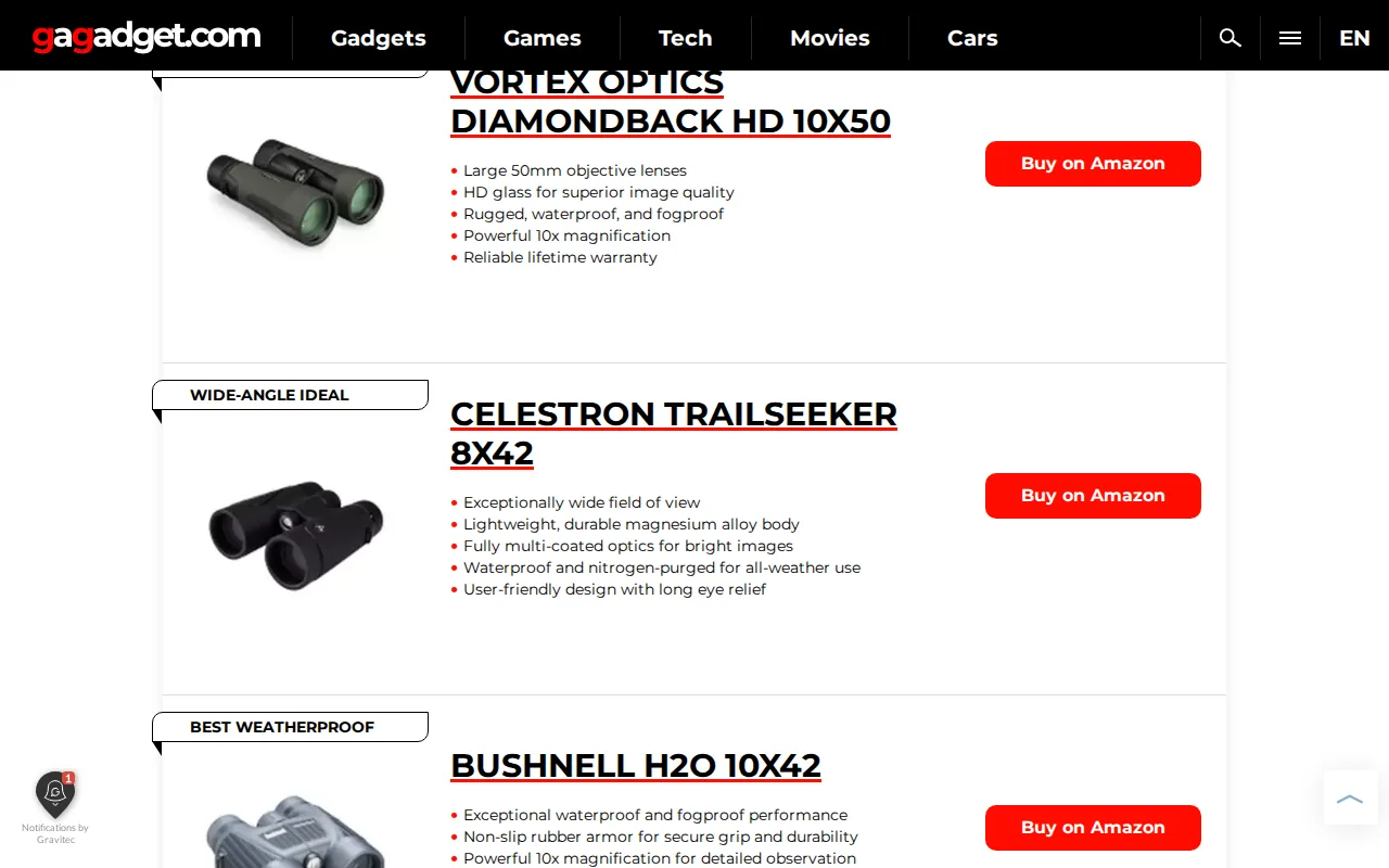 Celestron TrailSeeker 8x42: visual reference for 5. Celestron TrailSeeker 8x42 – Best Budget Binoculars for Safari
