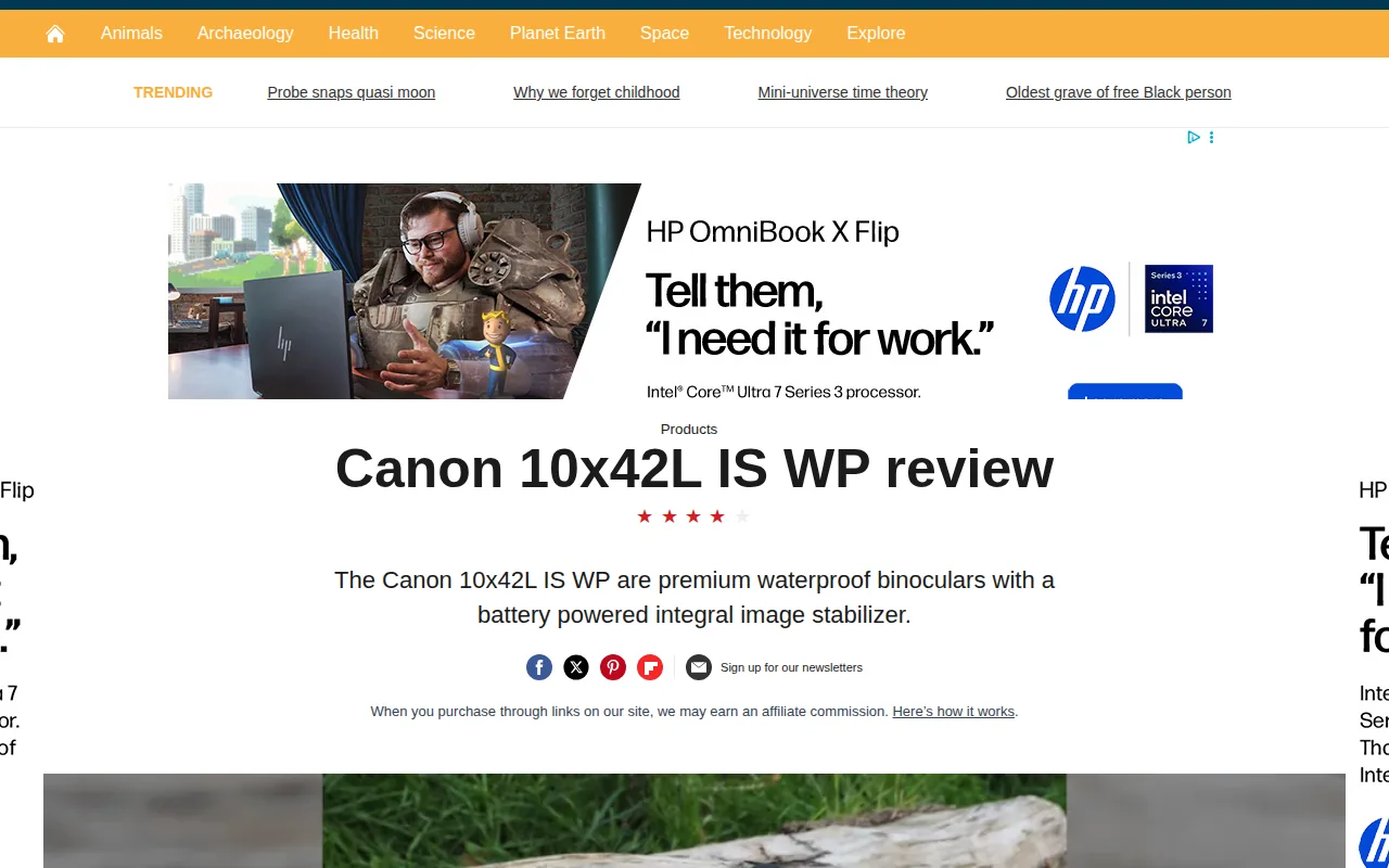 Canon 10x42L IS WP: visual reference for 6. Canon 10x42L IS WP – Image Stabilization for Shaky Hands