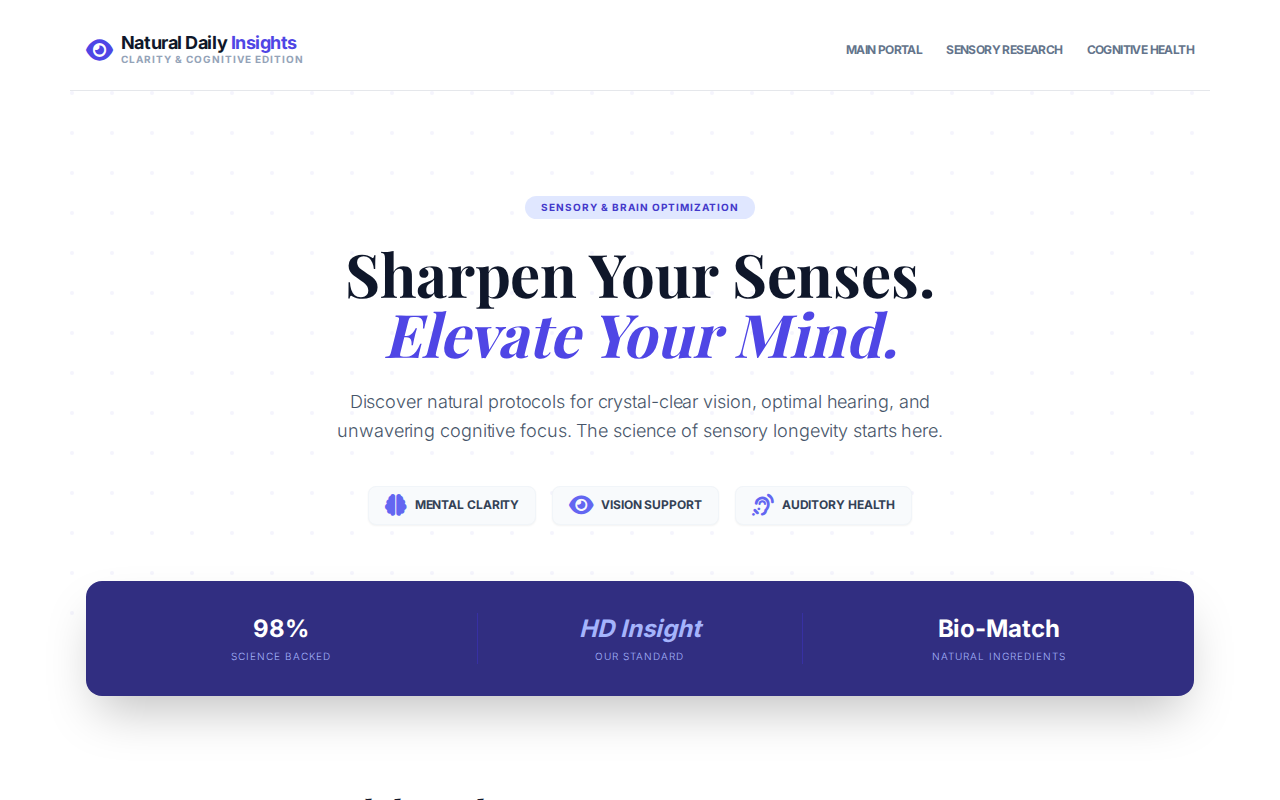 Natural Daily Insights homepage screenshot