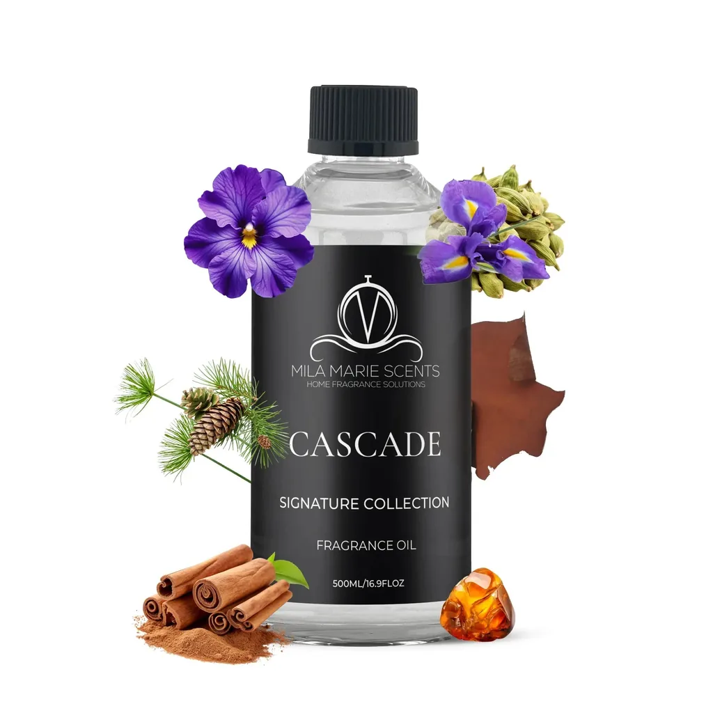 Cascade: visual reference for 4. Cascade | Violet, Iris & Cardamom · Cedar, Leather & Sandalwood