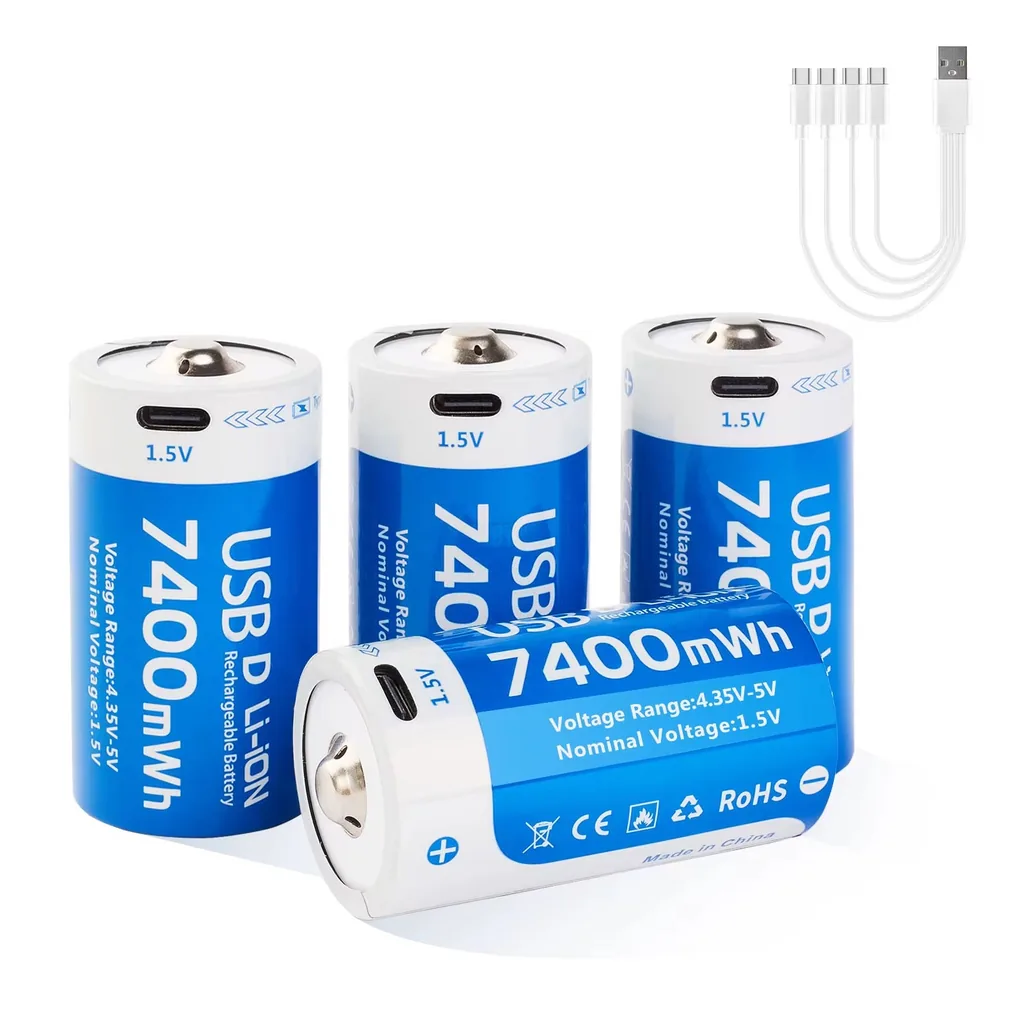 D Size Rechargeable Batteries With USB-C Fast Charging: visual reference for 5. D Size Rechargeable Batteries With USB-C Fast Charging