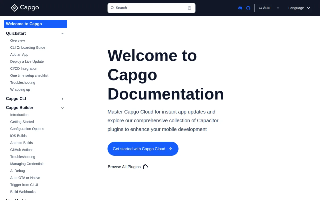 Capgo: visual reference for 1. Capgo