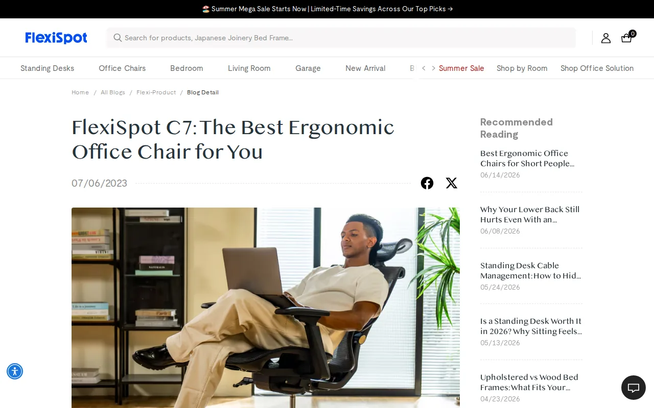 FlexiSpot C7: visual reference for 3. FlexiSpot C7 — Dynamic lumbar support