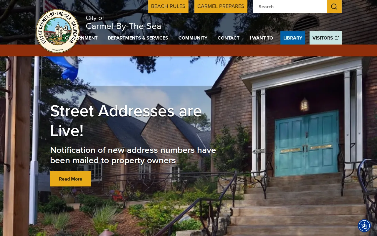 Screenshot of the Carmel website