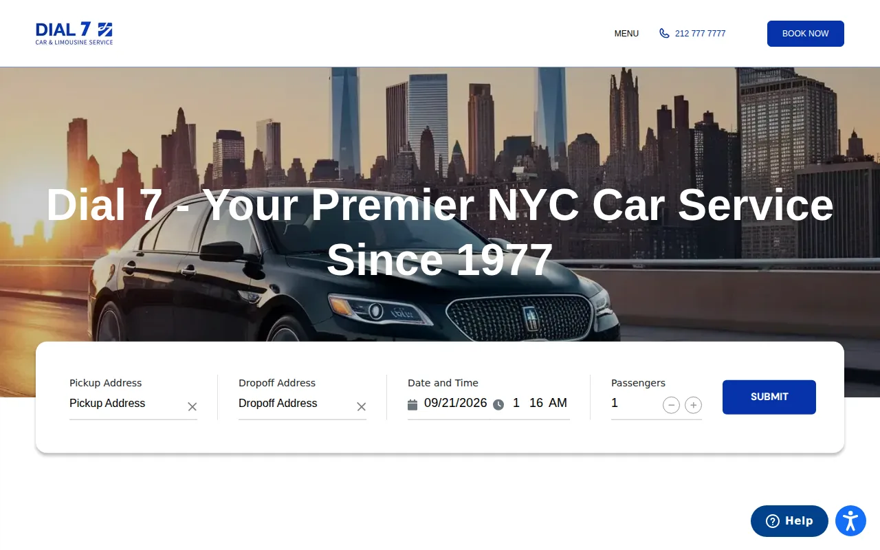 Screenshot of the Dial 7 website