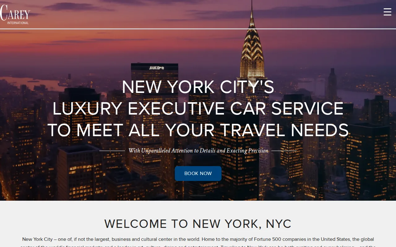 Screenshot of the Carey website