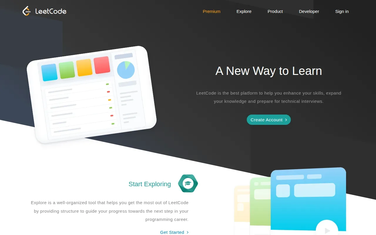 Screenshot of the LeetCode website