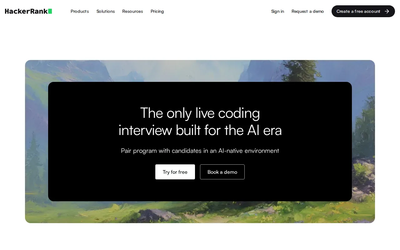Screenshot of the HackerRank website