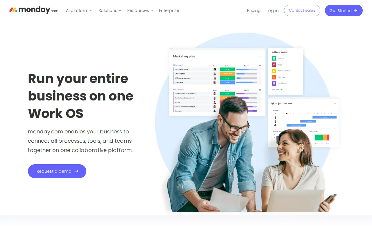 Screenshot of the monday.com website