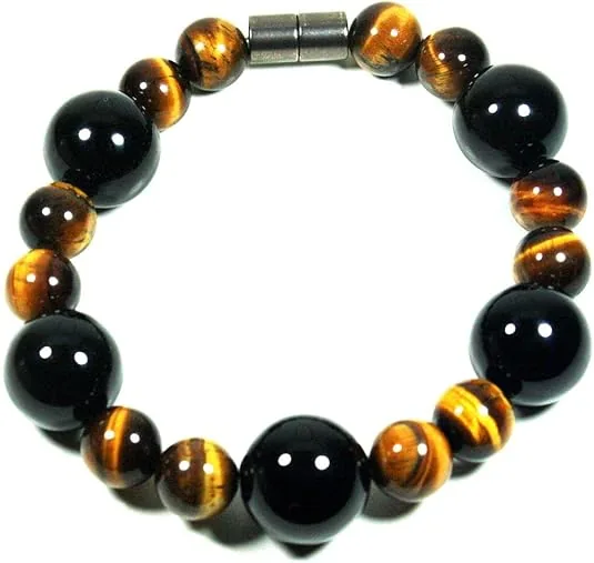 Auras by Osiris Tiger Eye & Black Onyx Bracelet (8mm) 🐅⚫: visual reference for 3. Auras by Osiris Tiger Eye & Black Onyx Bracelet (8mm) 🐅⚫ | Ultimate Protection & Confidence Crystal Jewelry w/ Easy Hook Clasp