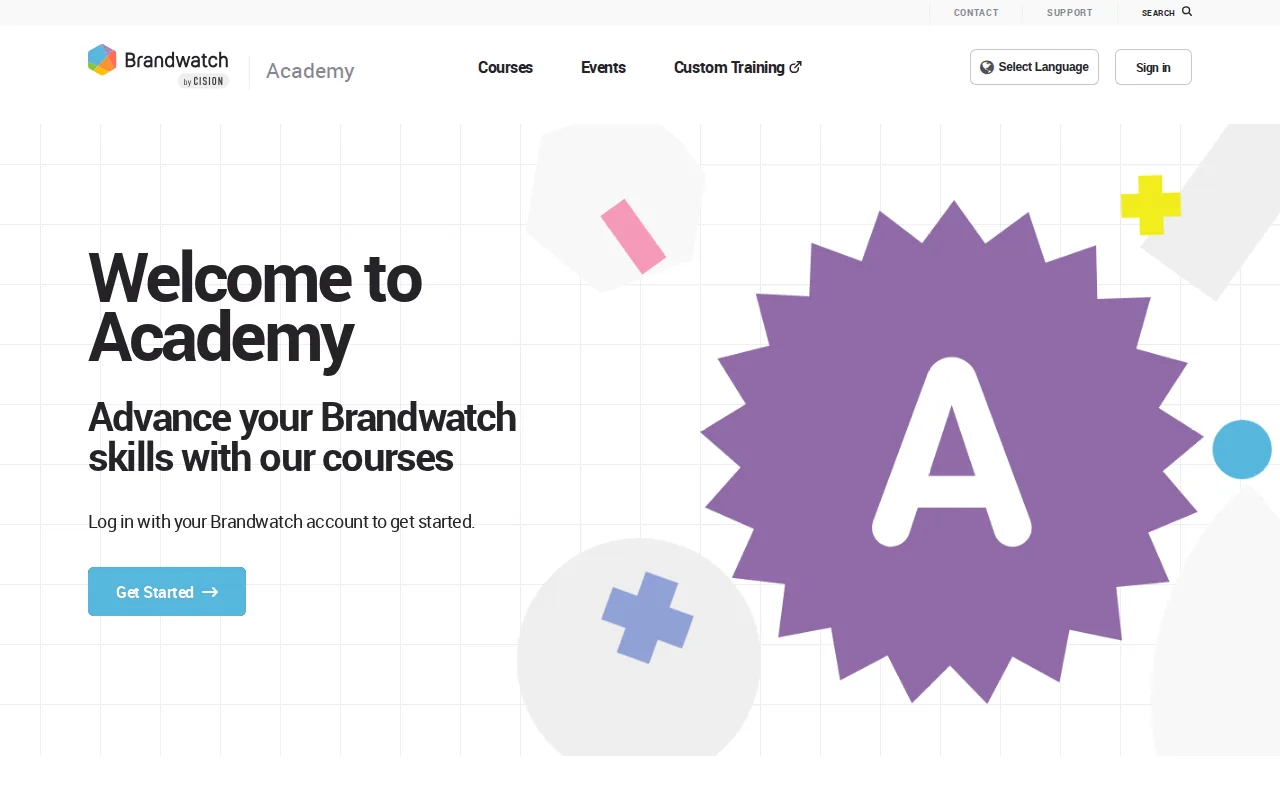 Screenshot of the Brandwatch website