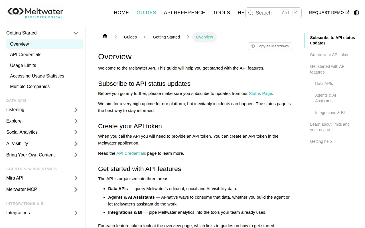 Screenshot of the Meltwater website