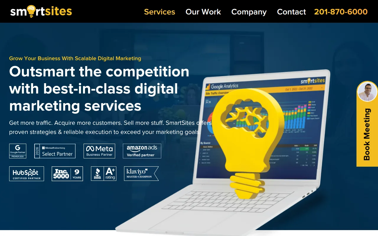 Best Digital Marketing Agencies for 2026 3 Screenshot of the SmartSites website