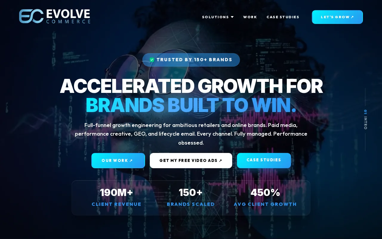 Screenshot of the Evolve Commerce website