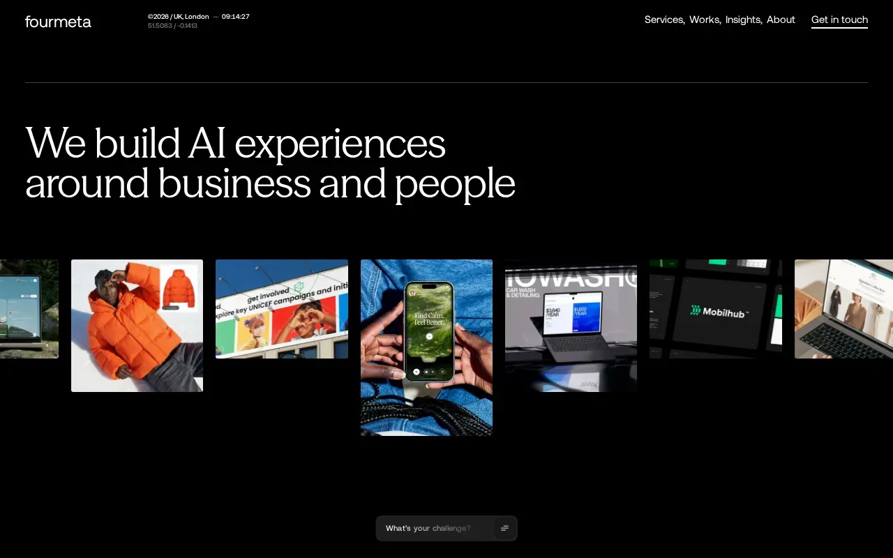 Screenshot of the Fourmeta website