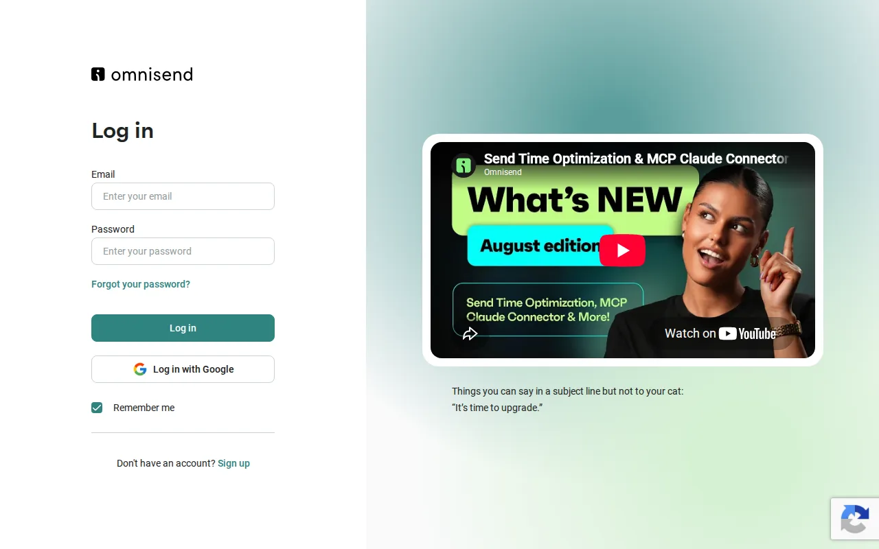 Screenshot of the Omnisend website