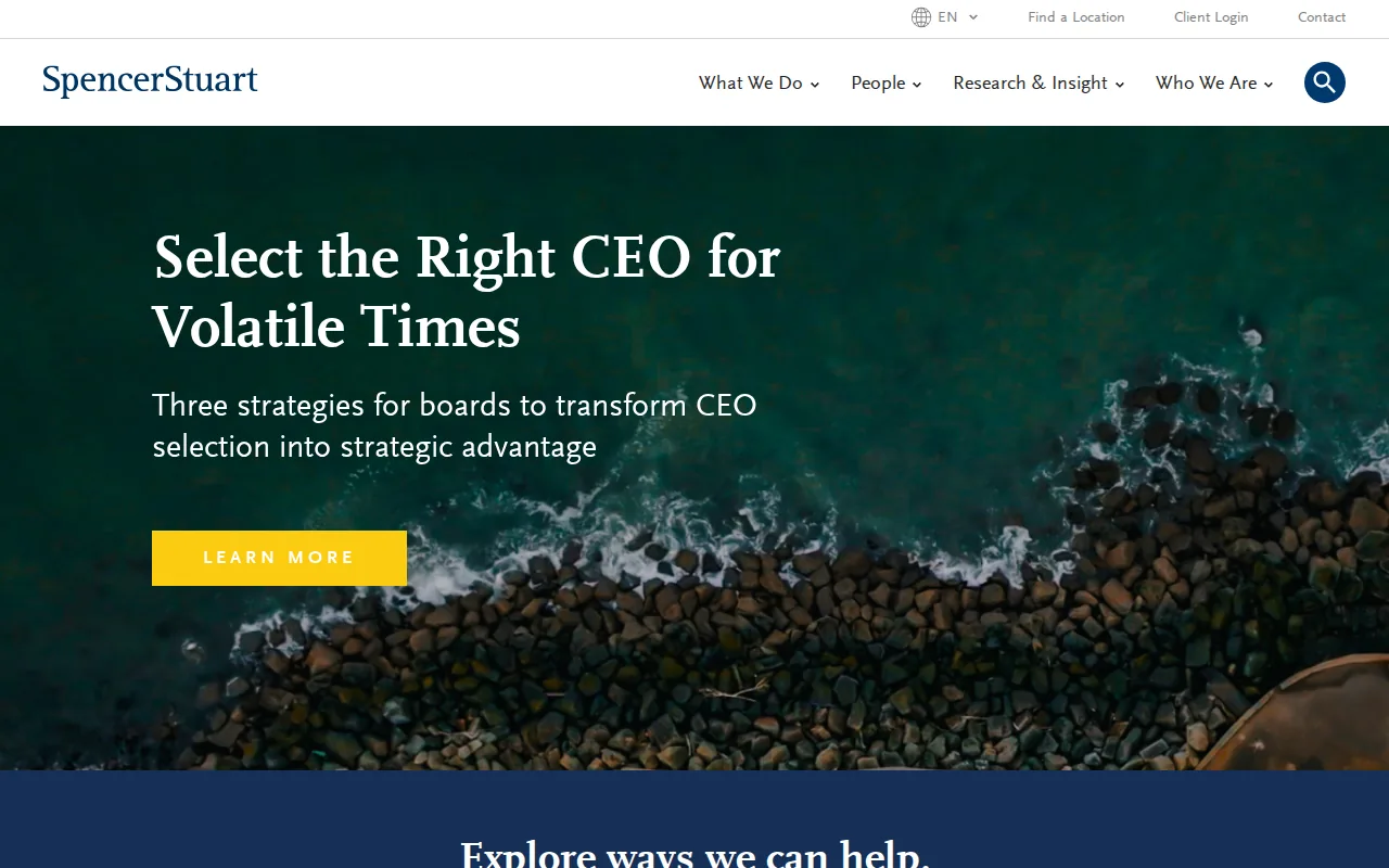 Screenshot of the Spencer Stuart website