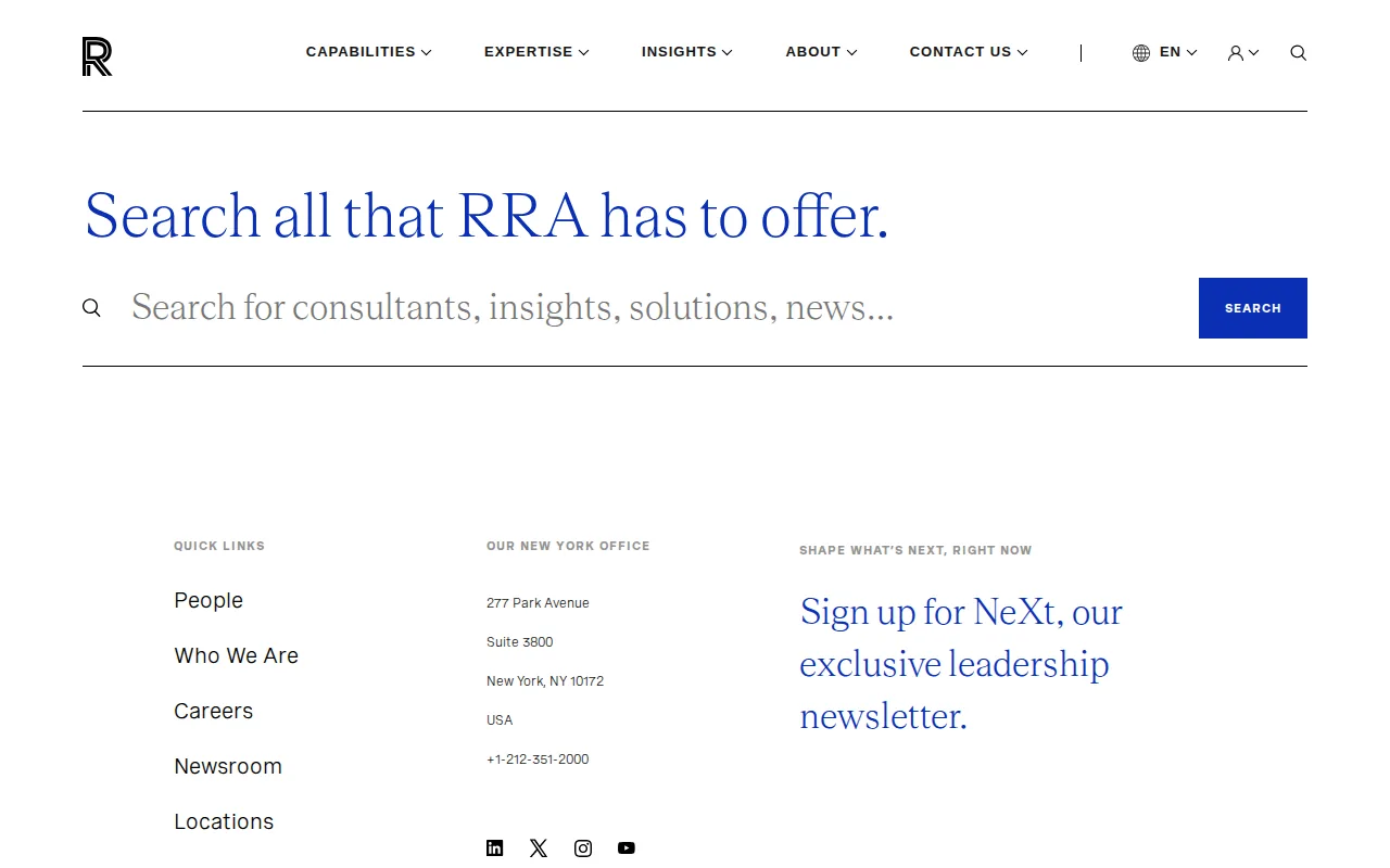 Screenshot of the Russell Reynolds website
